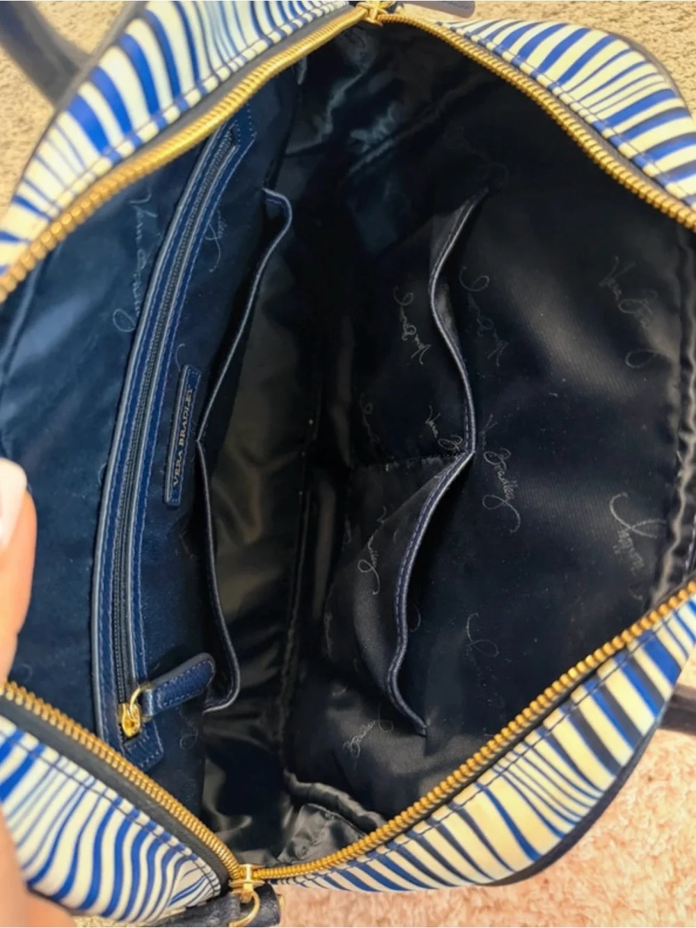 Vera Bradley Blue and White Wave Satchel